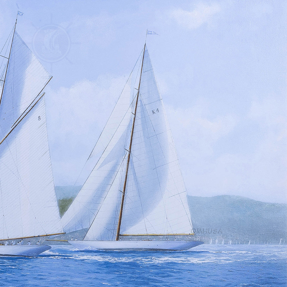 Sailing Yachts Mariquita Moonbeam and Cambria Racing at Regates Royales - Canvas Print