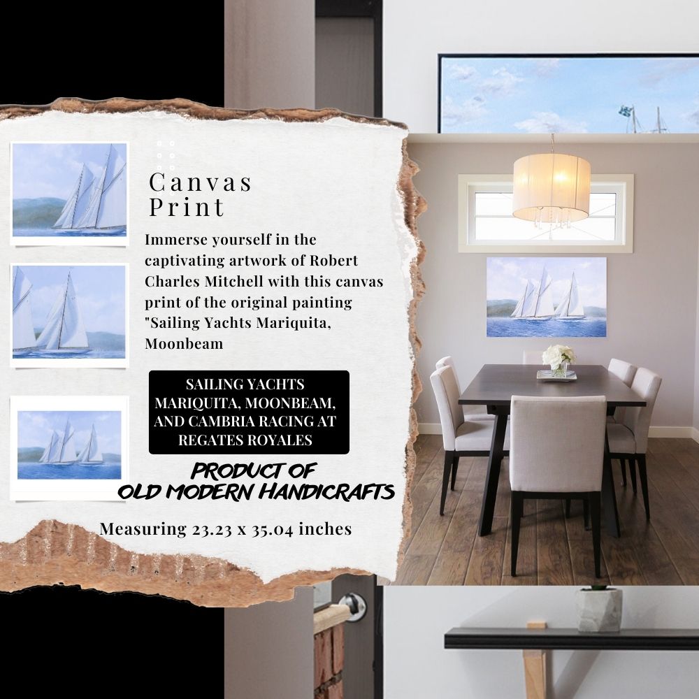Sailing Yachts Mariquita Moonbeam and Cambria Racing at Regates Royales - Canvas Print