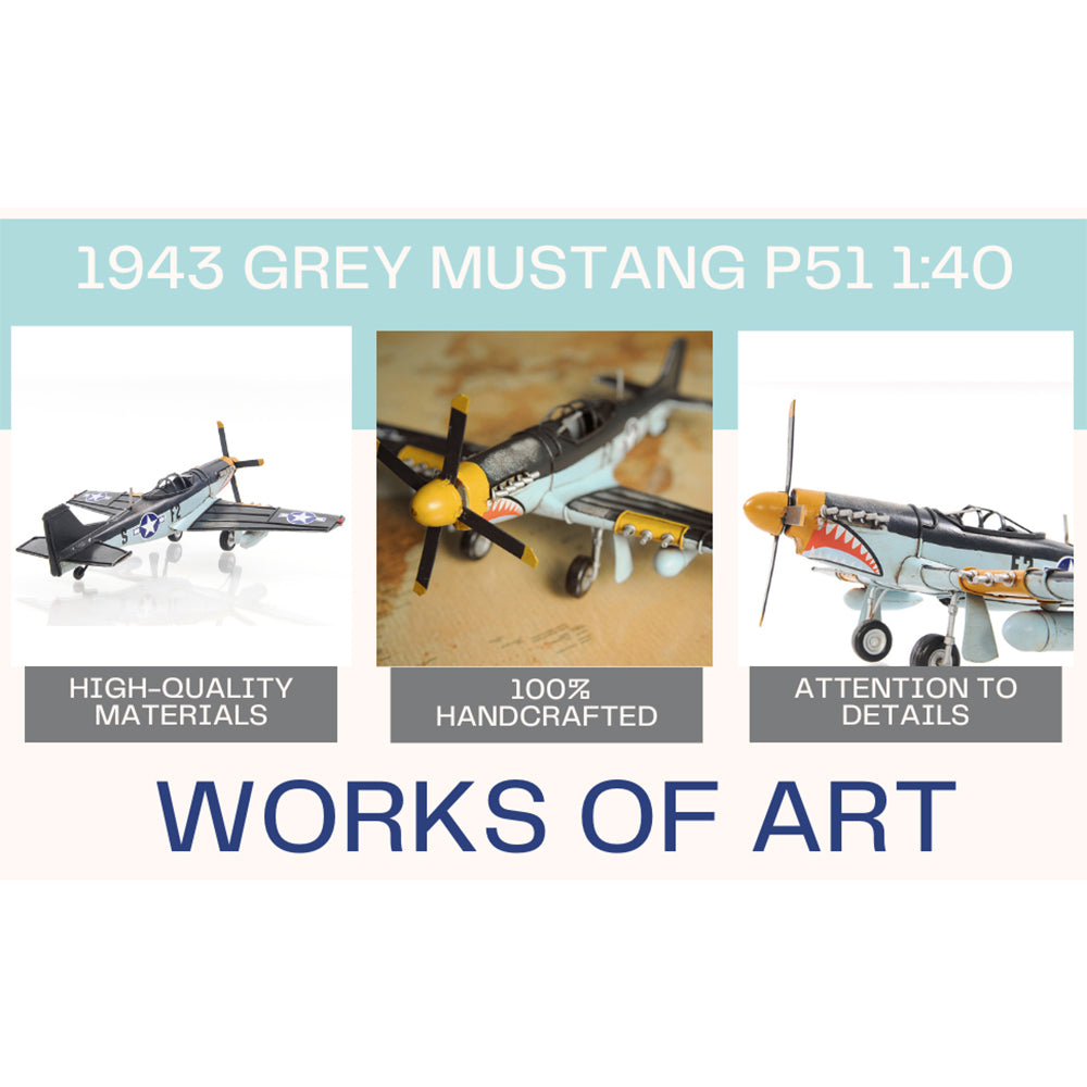 1943 Grey Mustang P51 1:40