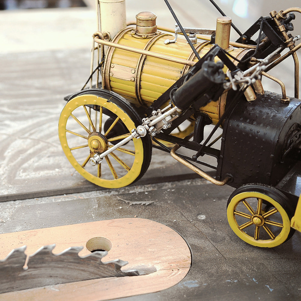 1829 Yellow Stephenson Rocket Steam Locomotive