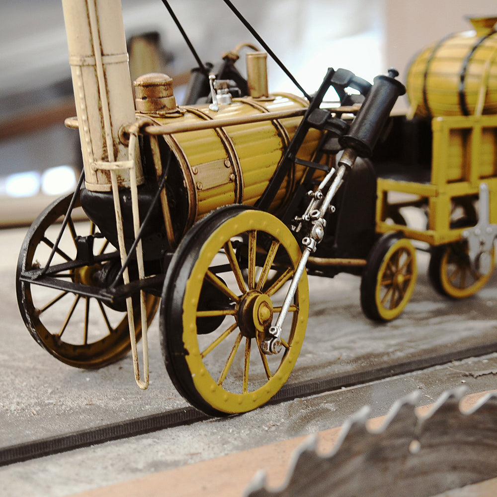 1829 Yellow Stephenson Rocket Steam Locomotive