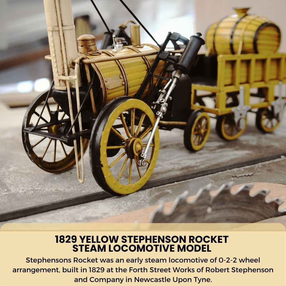 1829 Yellow Stephenson Rocket Steam Locomotive