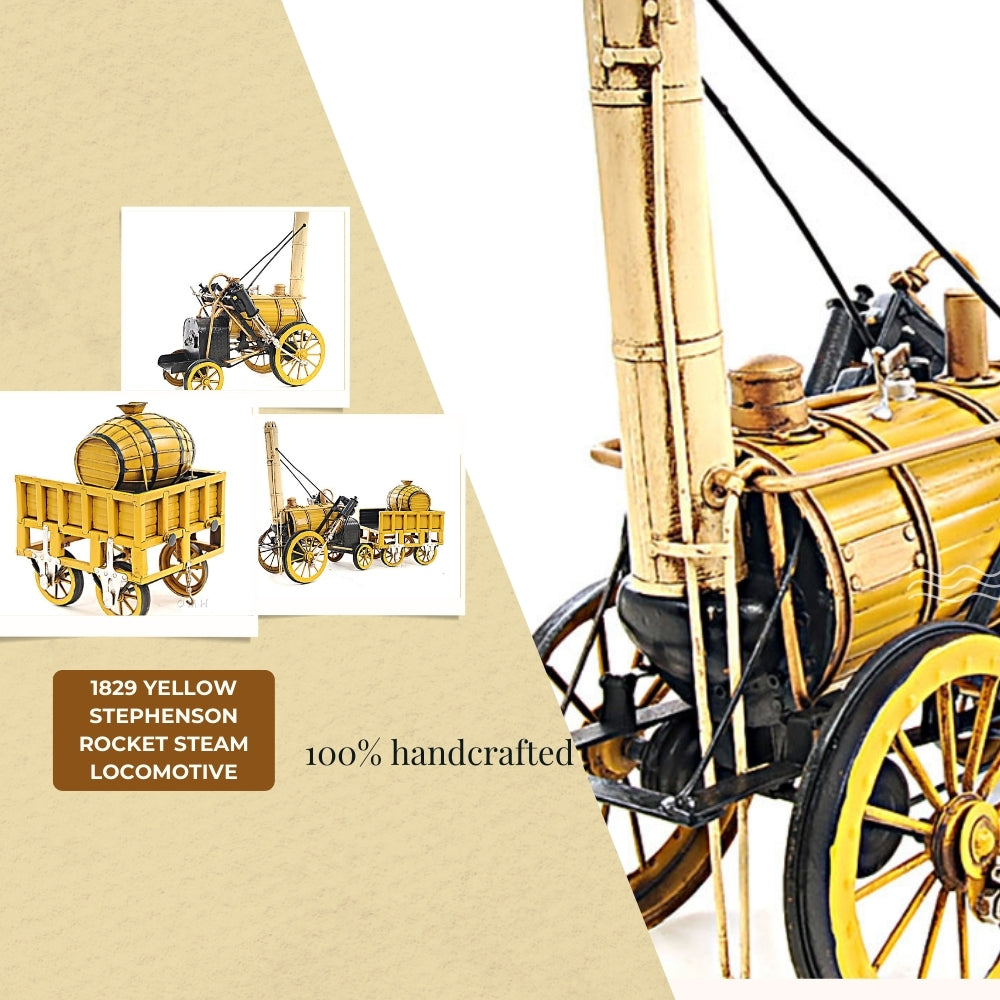 1829 Yellow Stephenson Rocket Steam Locomotive