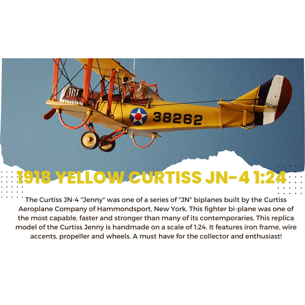 1918 Yellow Curtiss JN-4 1:24