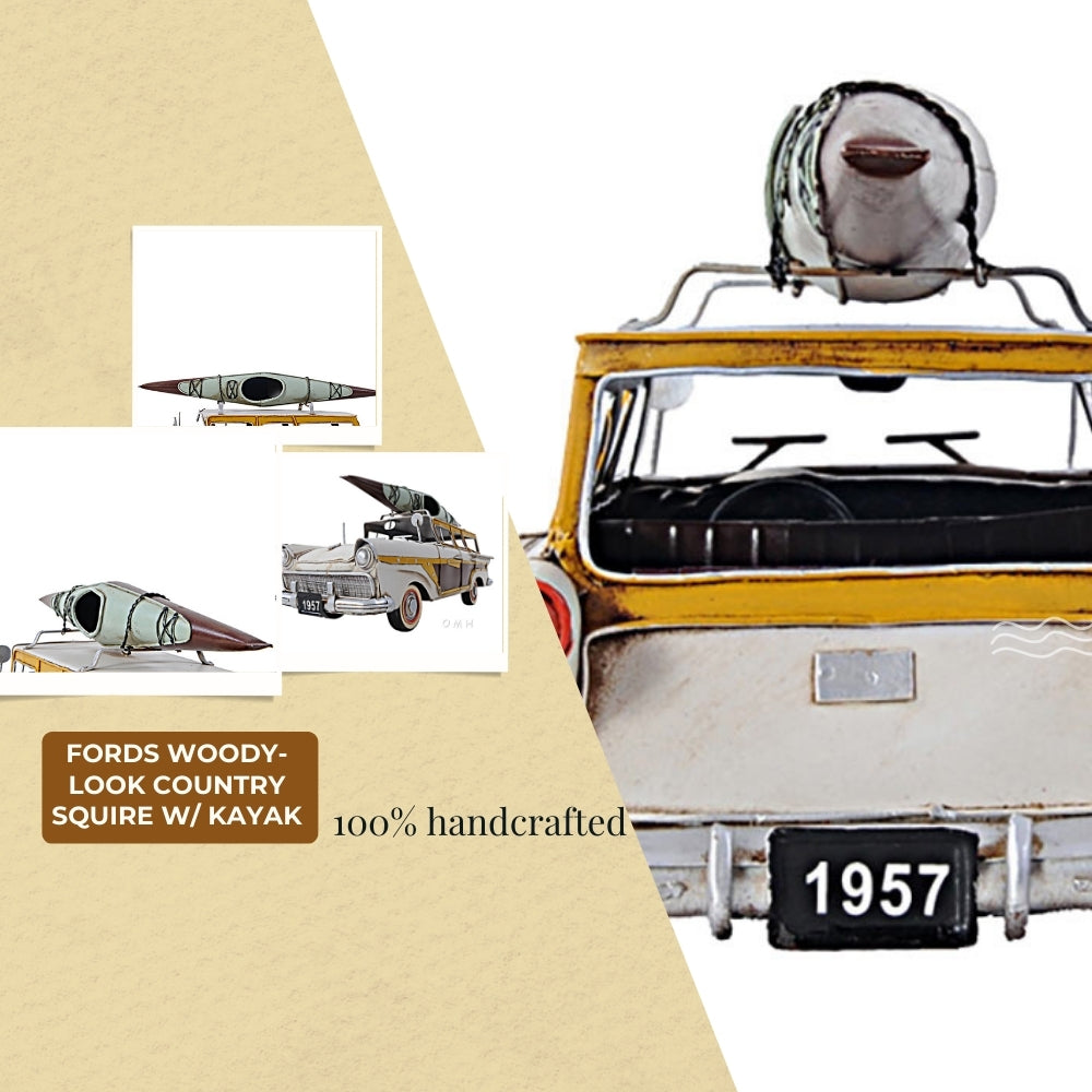Fords Woody-Look Country Squire W/ Kayak