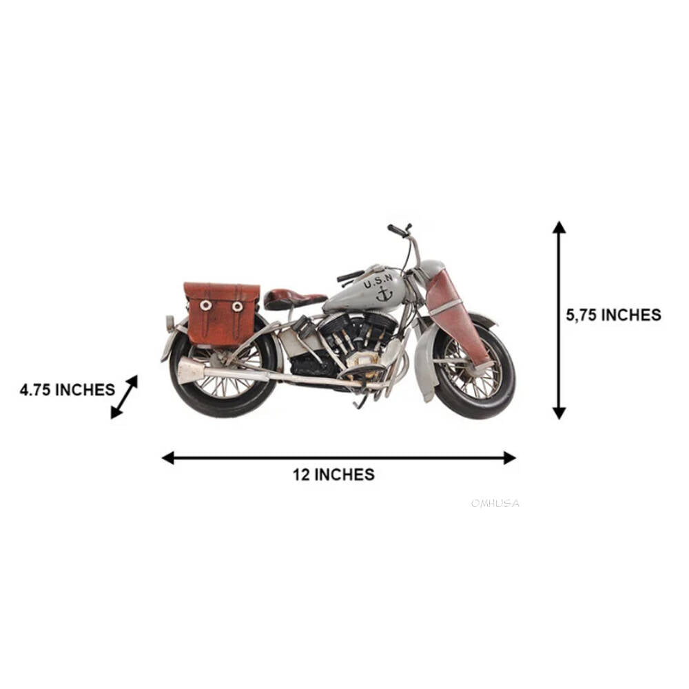 1942 Indian Model 741 Grey Motorcycle 1:7