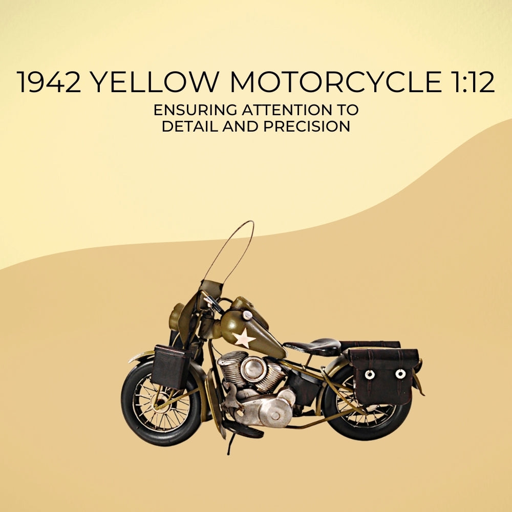 1942 Yellow Motorcycle 1:12