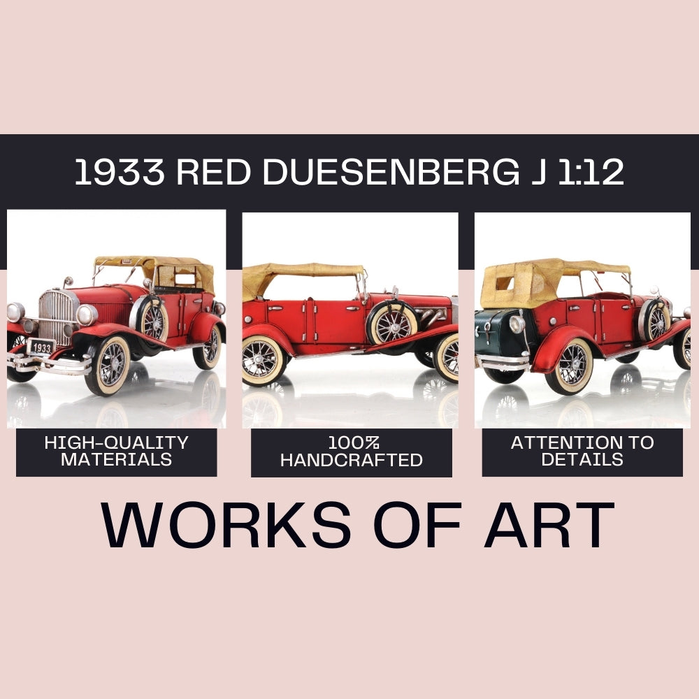 1933 Red Duesenberg J 1:12
