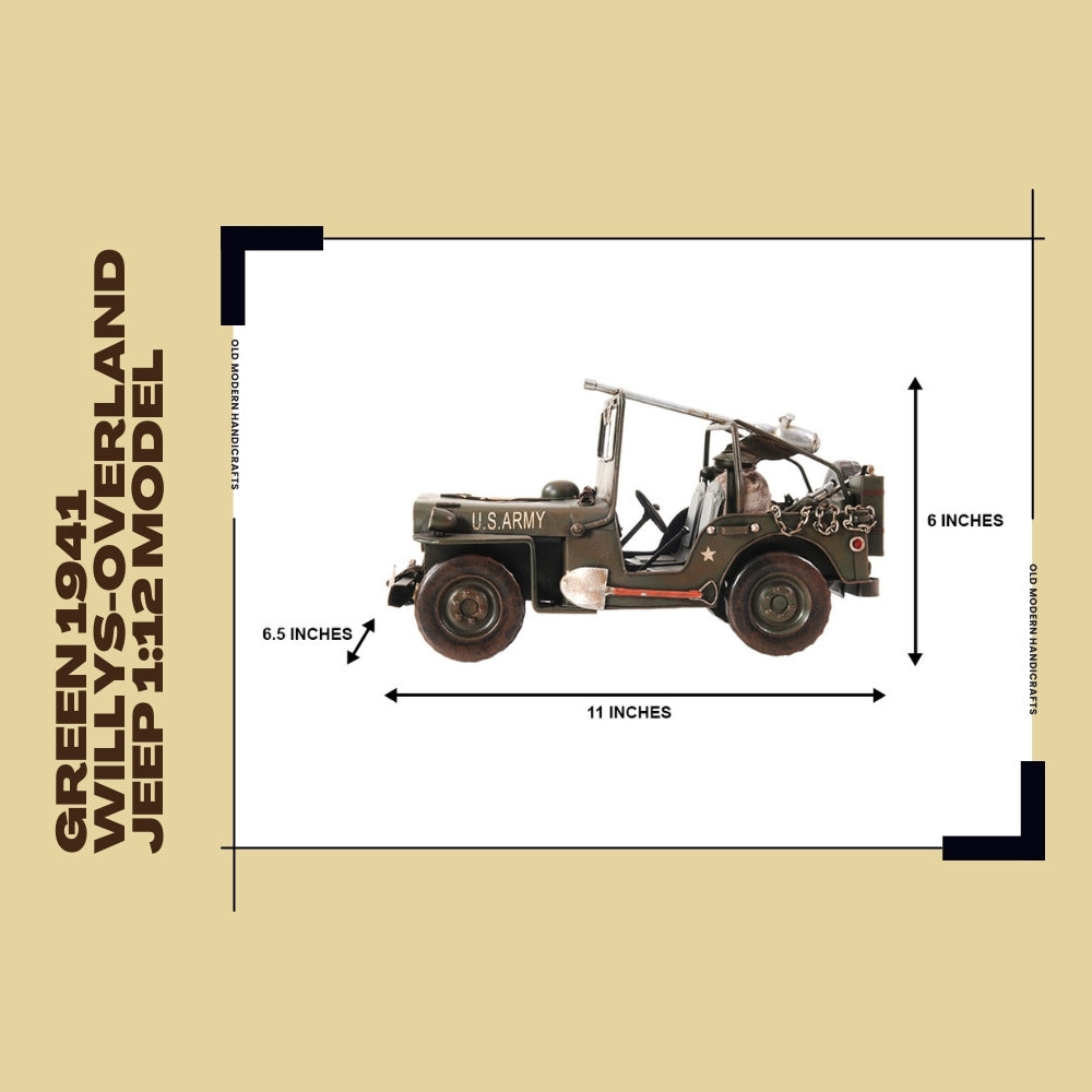 Green 1941 Willys-Overland Jeep 1:12