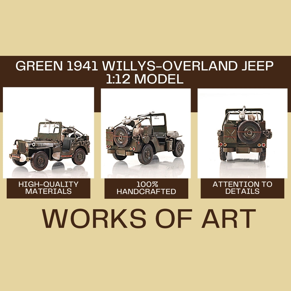 Green 1941 Willys-Overland Jeep 1:12