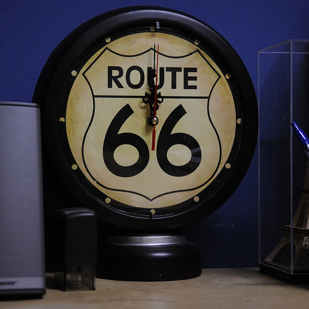 Black Gasoline 66 Gas Pump Clock