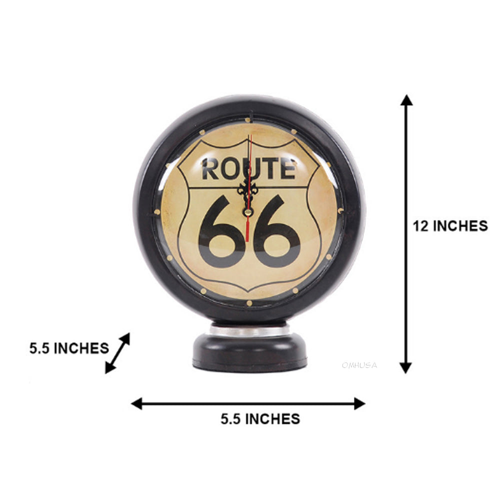 Black Gasoline 66 Gas Pump Clock