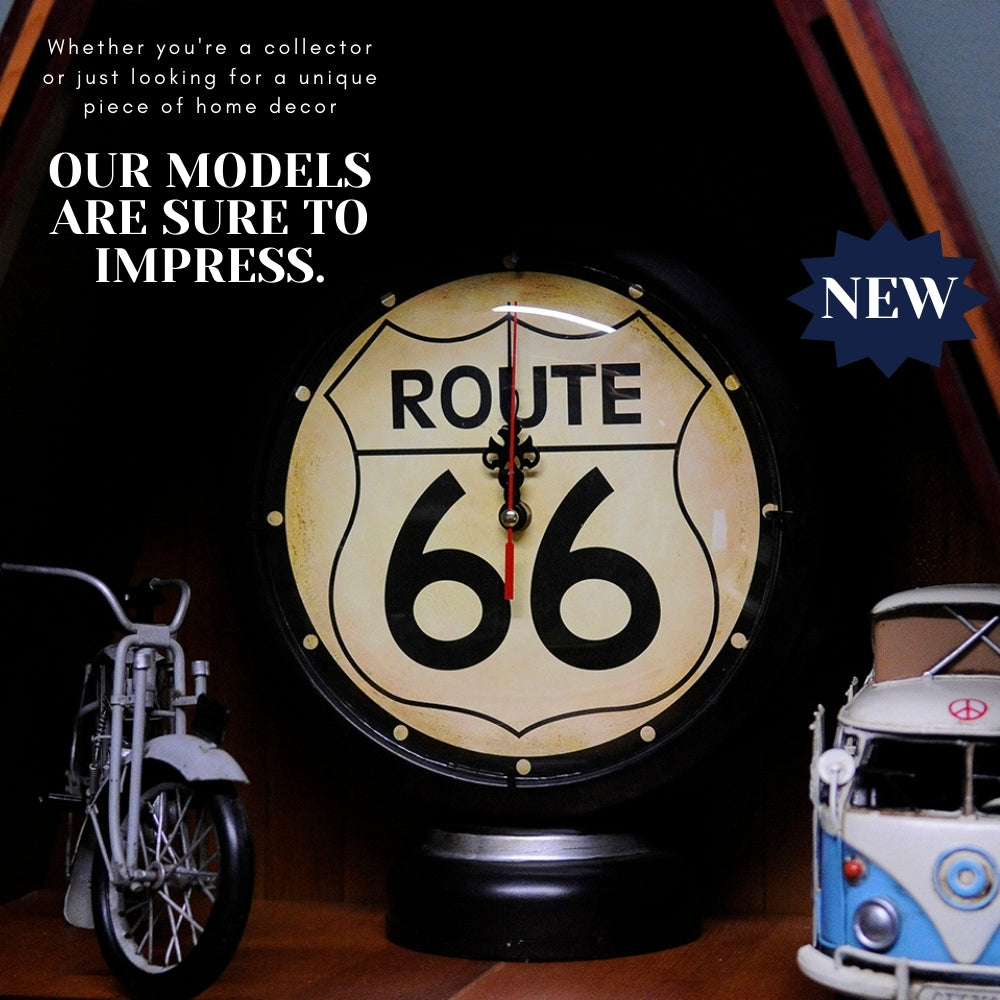 Black Gasoline 66 Gas Pump Clock