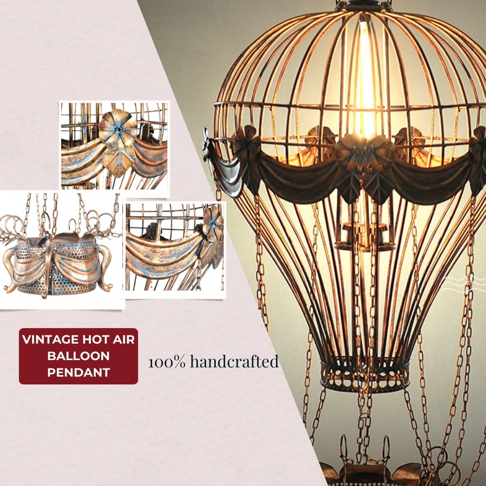 Vintage Hot Air Balloon Pendant