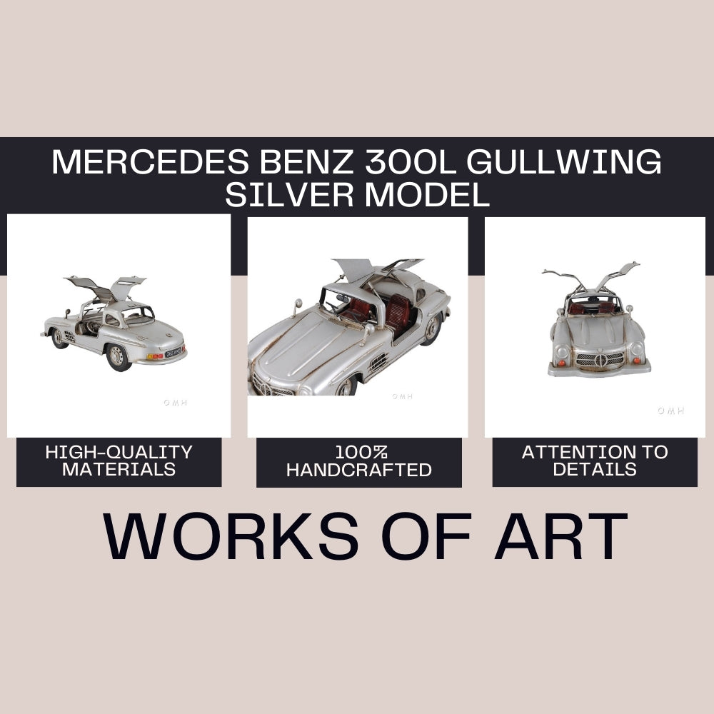 Mercedes Benz 300L Gullwing Silver Model