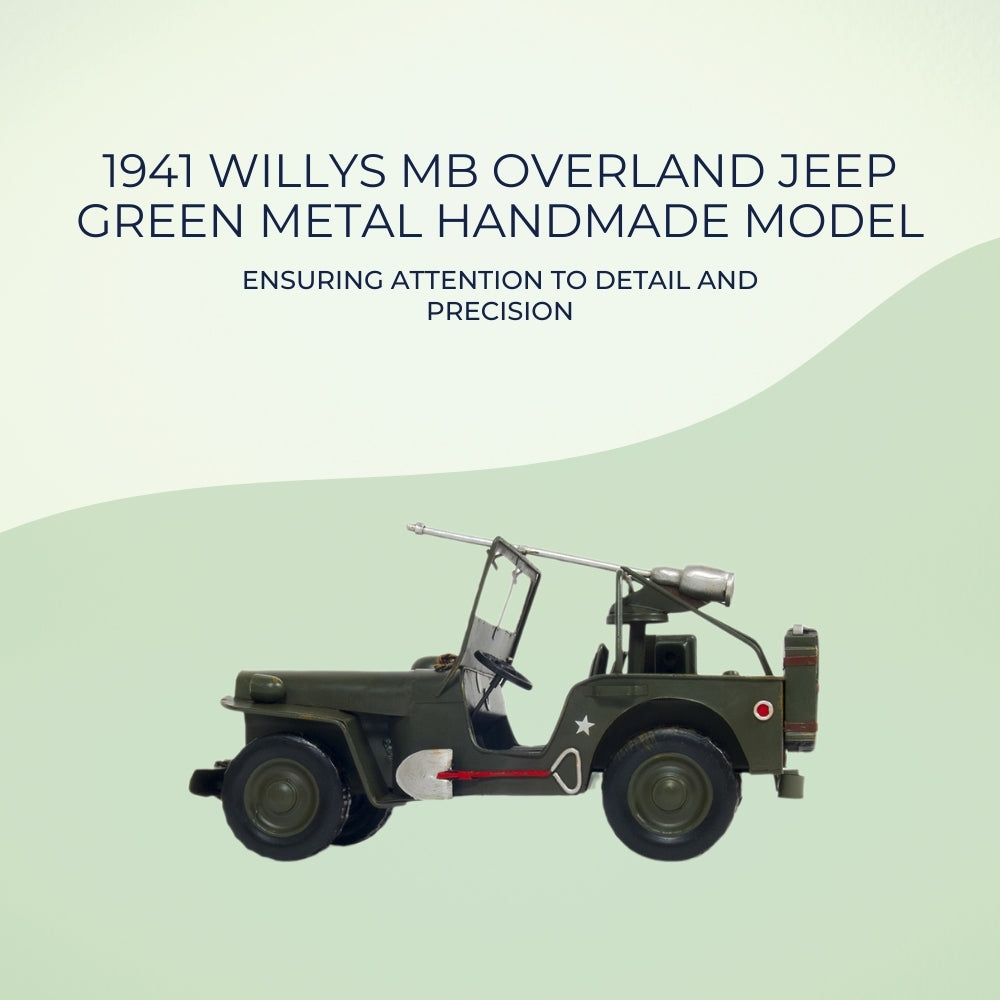 1941 Willys MB Overland Jeep Green Metal Handmade