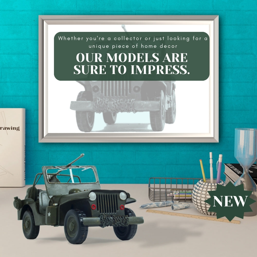1941 Willys MB Overland Jeep Green Metal Handmade