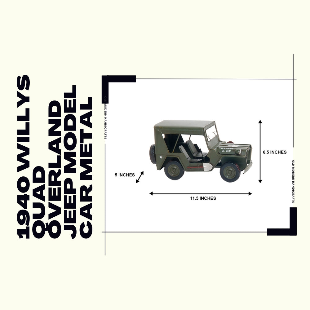 1940 Willys Quad Overland Jeep Model Car Metal