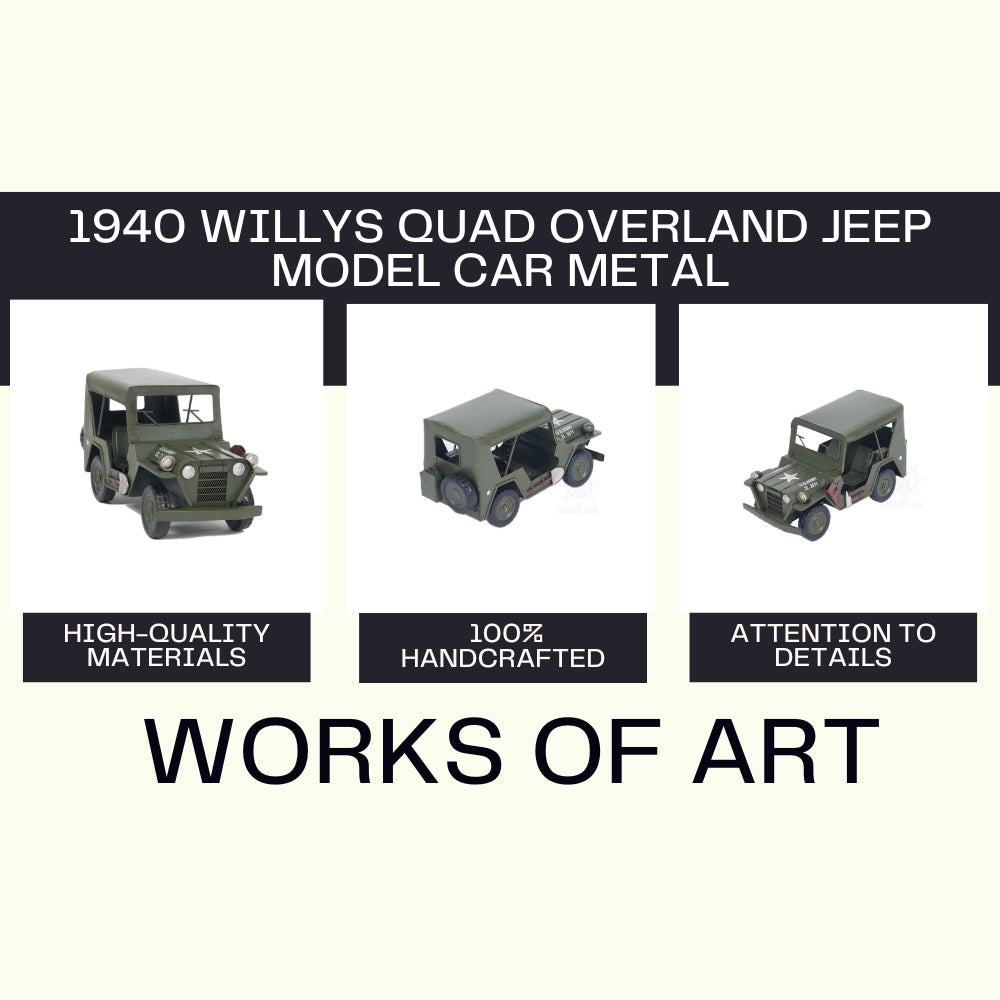 1940 Willys Quad Overland Jeep Model Car Metal