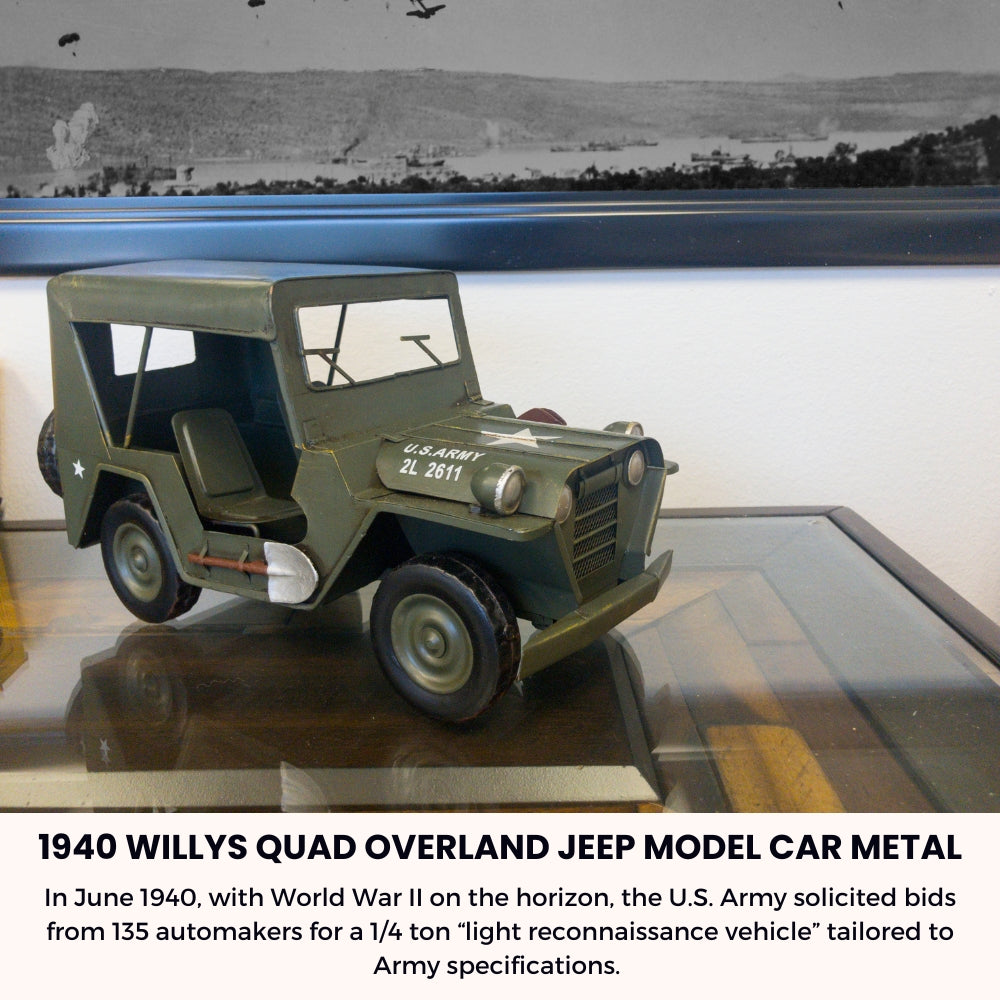 1940 Willys Quad Overland Jeep Model Car Metal
