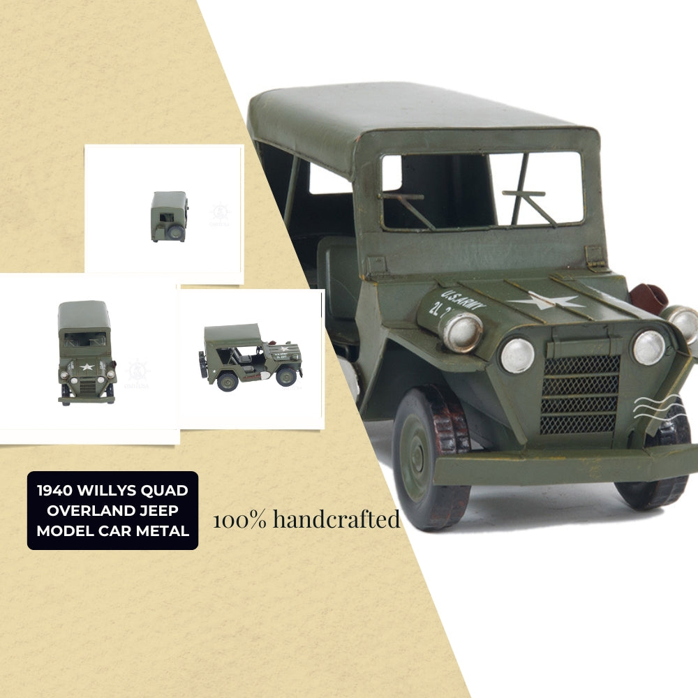 1940 Willys Quad Overland Jeep Model Car Metal