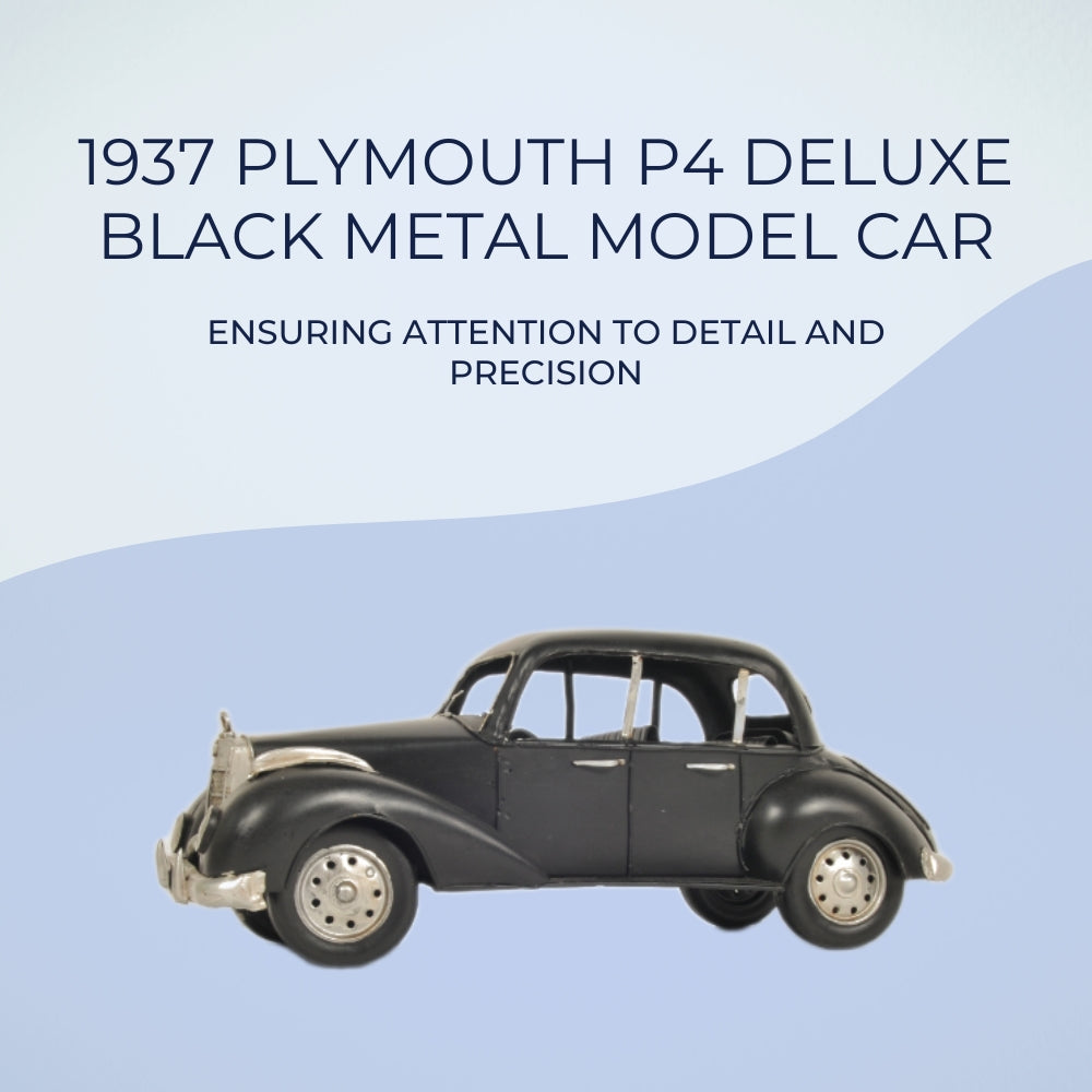 1937 Plymouth P4 Deluxe Black Metal Model Car