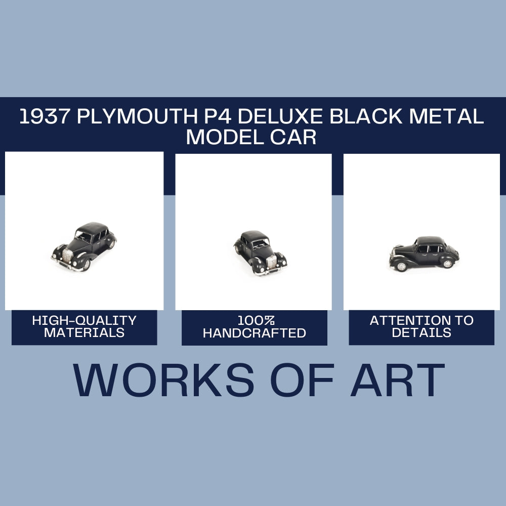 1937 Plymouth P4 Deluxe Black Metal Model Car