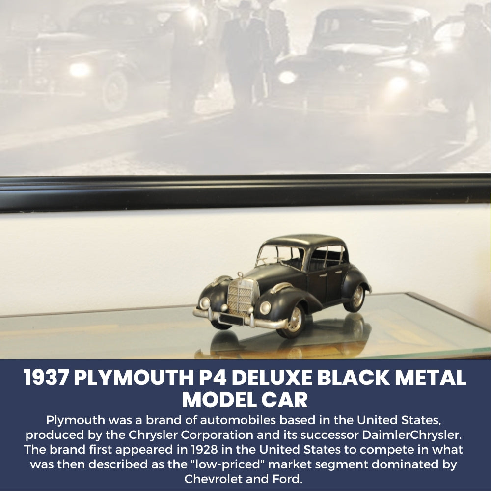 1937 Plymouth P4 Deluxe Black Metal Model Car