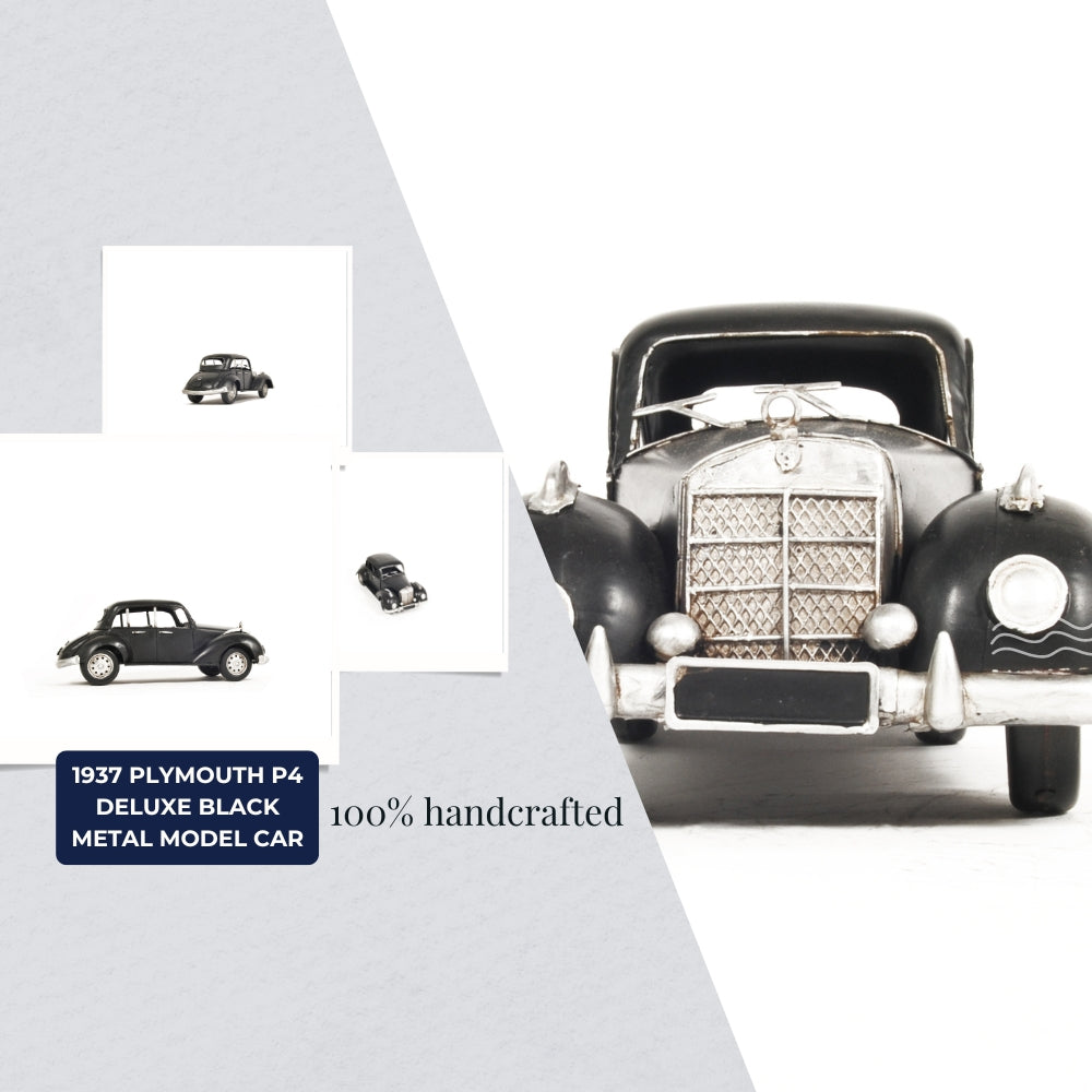 1937 Plymouth P4 Deluxe Black Metal Model Car