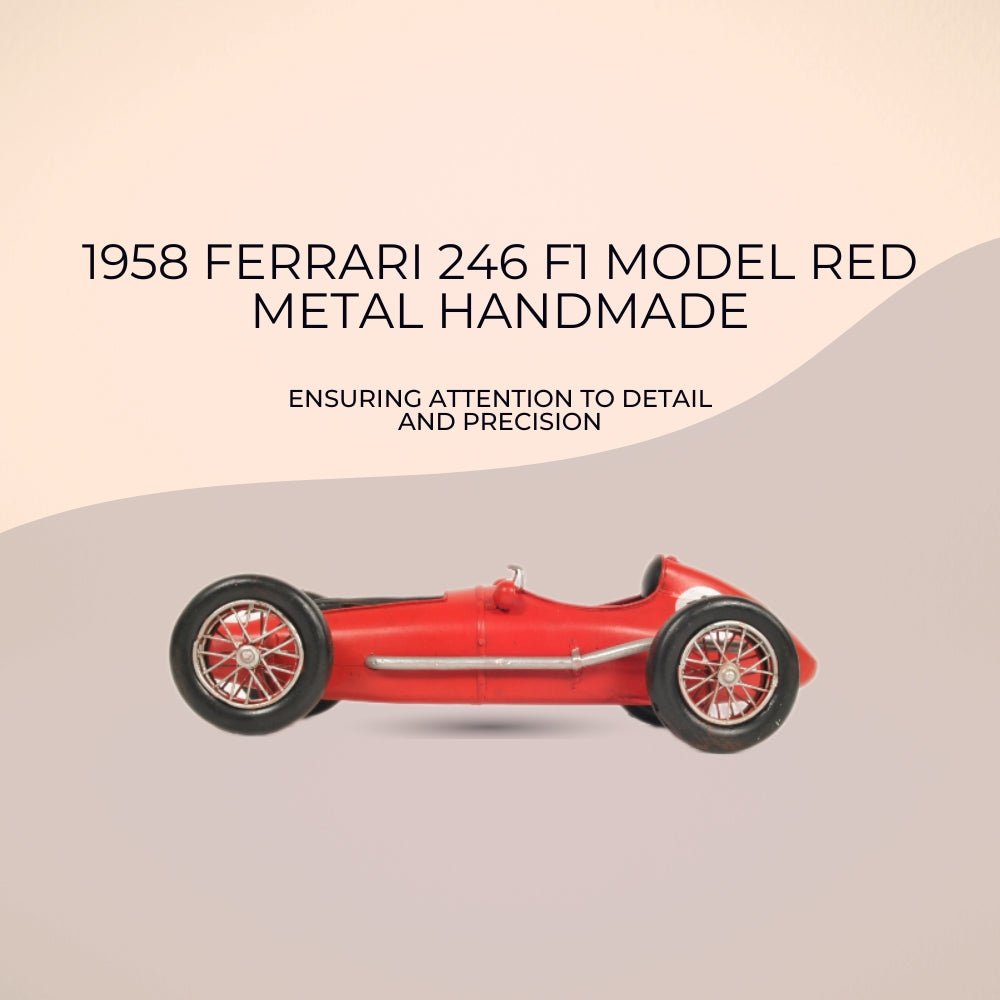 1958 Ferrari 246 F1 Model Red Metal Handmade