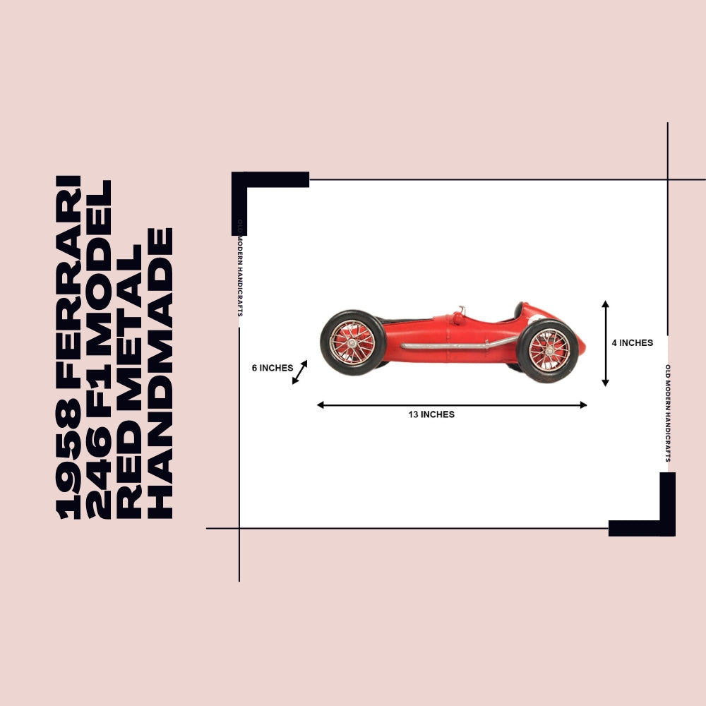 1958 Ferrari 246 F1 Model Red Metal Handmade