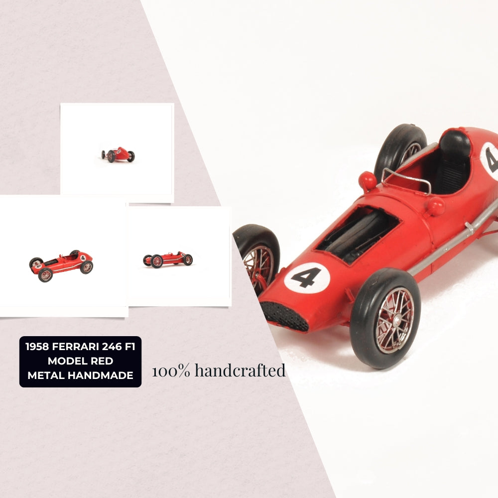 1958 Ferrari 246 F1 Model Red Metal Handmade