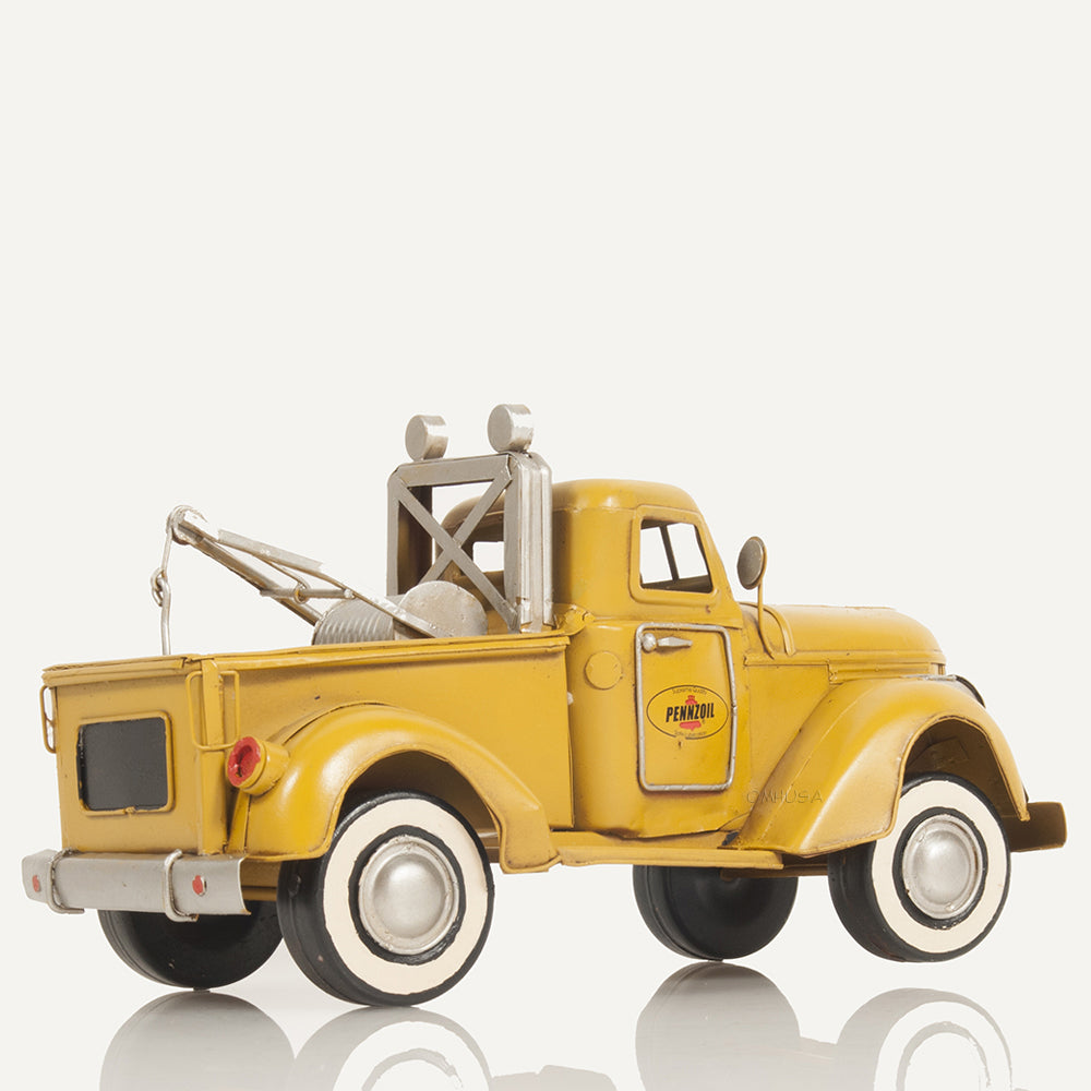 1926 Pennzoil Tow Truck Yellow Metal Handmade