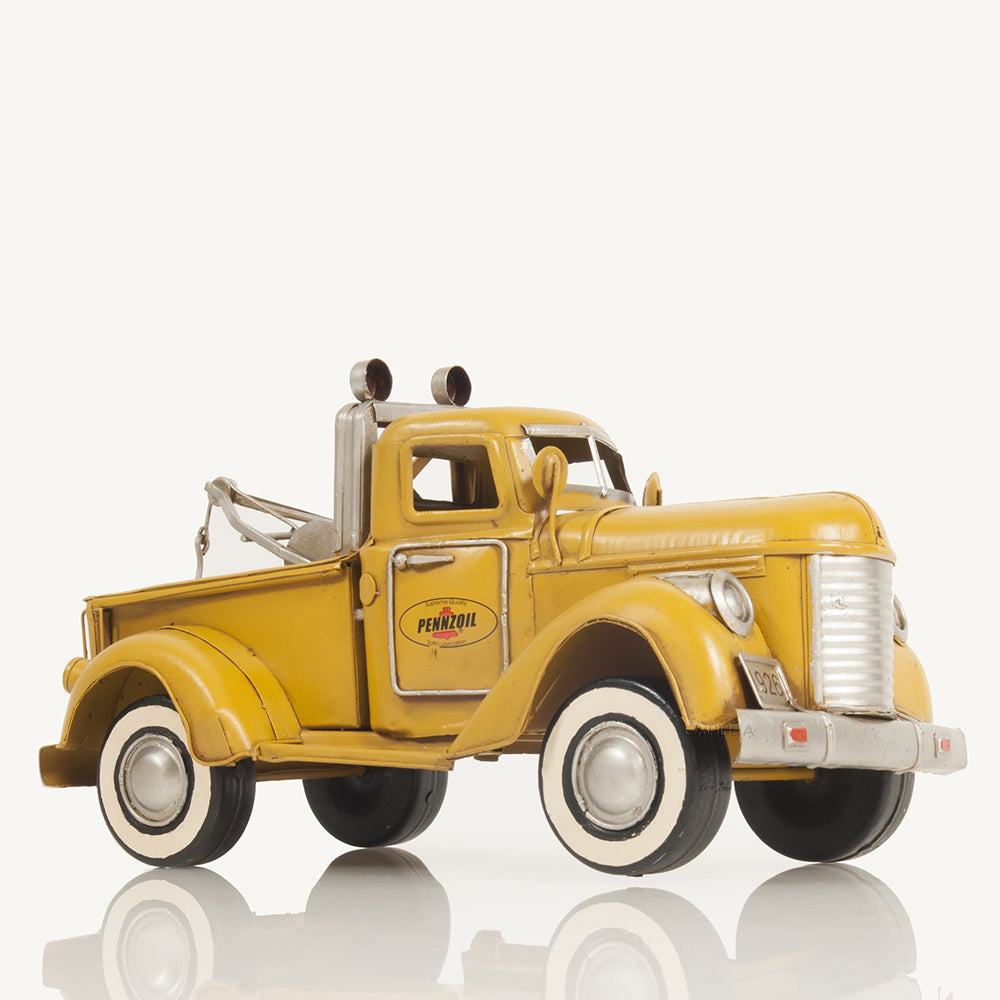 1926 Pennzoil Tow Truck Yellow Metal Handmade