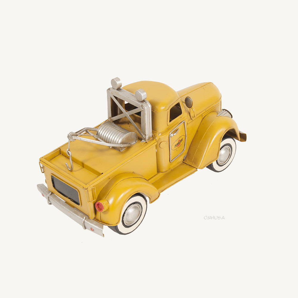 1926 Pennzoil Tow Truck Yellow Metal Handmade