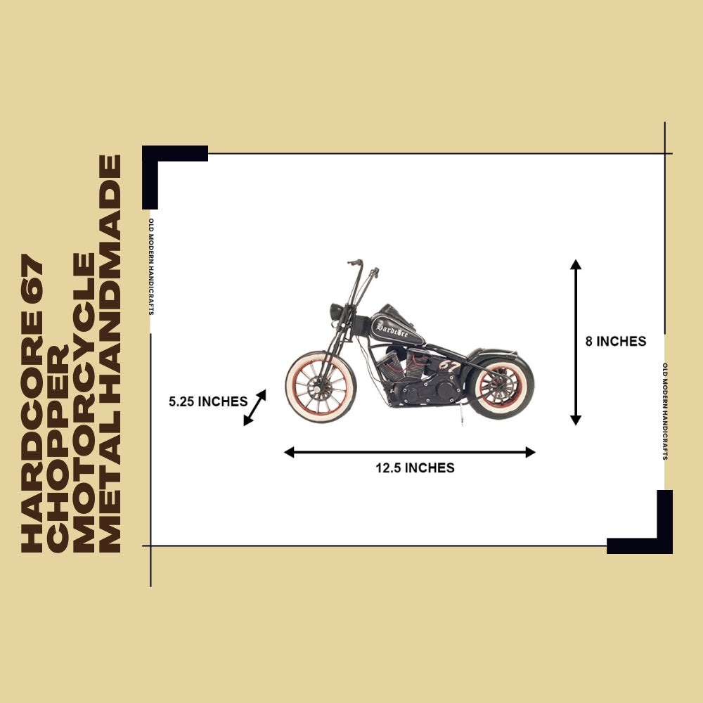 Hardcore 67 Chopper Motorcycle Metal Handmade