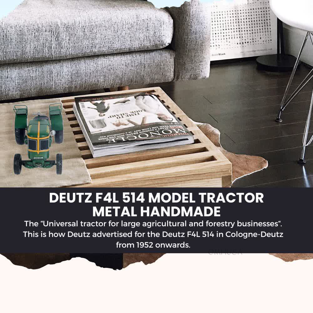 Deutz F4L 514 Model Tractor Metal Handmade
