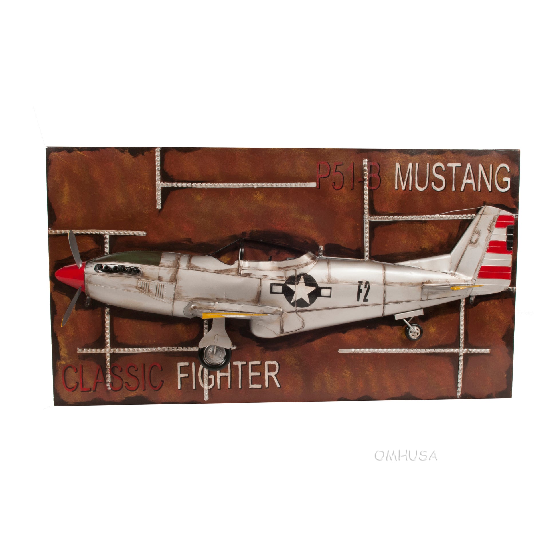 1943 Mustang P-51 Fighter 3D Model Painting Frame