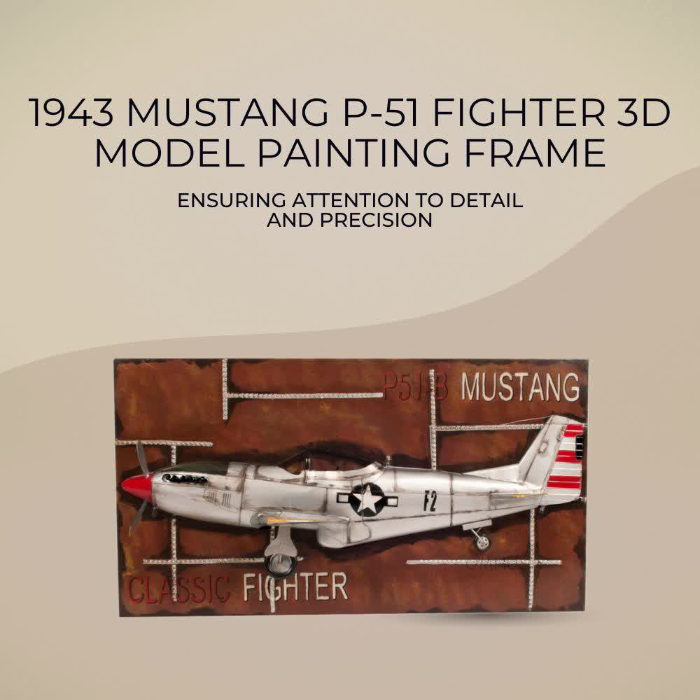 1943 Mustang P-51 Fighter 3D Model Painting Frame