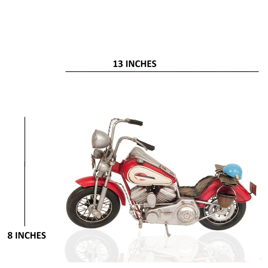 Red Harley-Davidson Motorcycle Metal Handmade