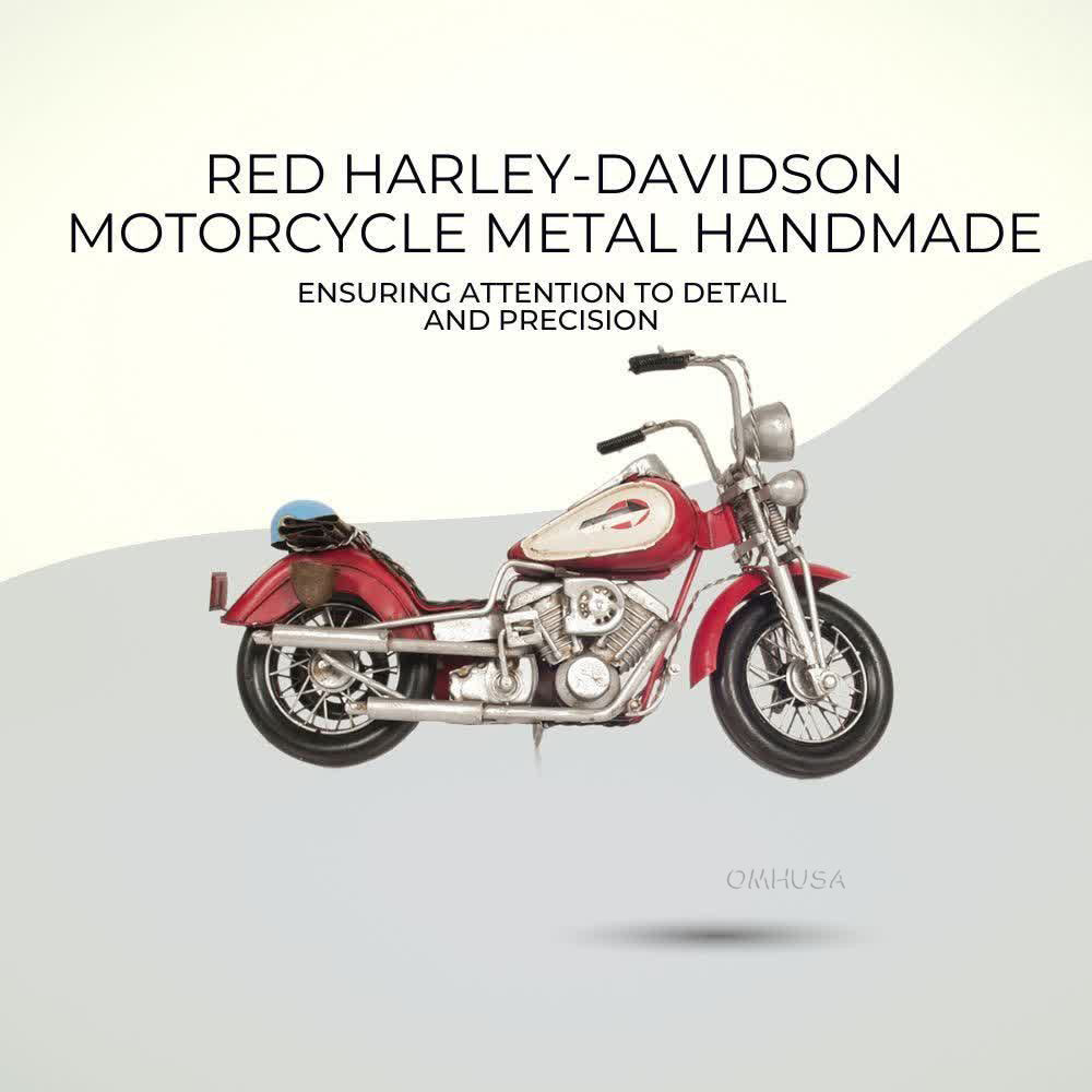 Red Harley-Davidson Motorcycle Metal Handmade