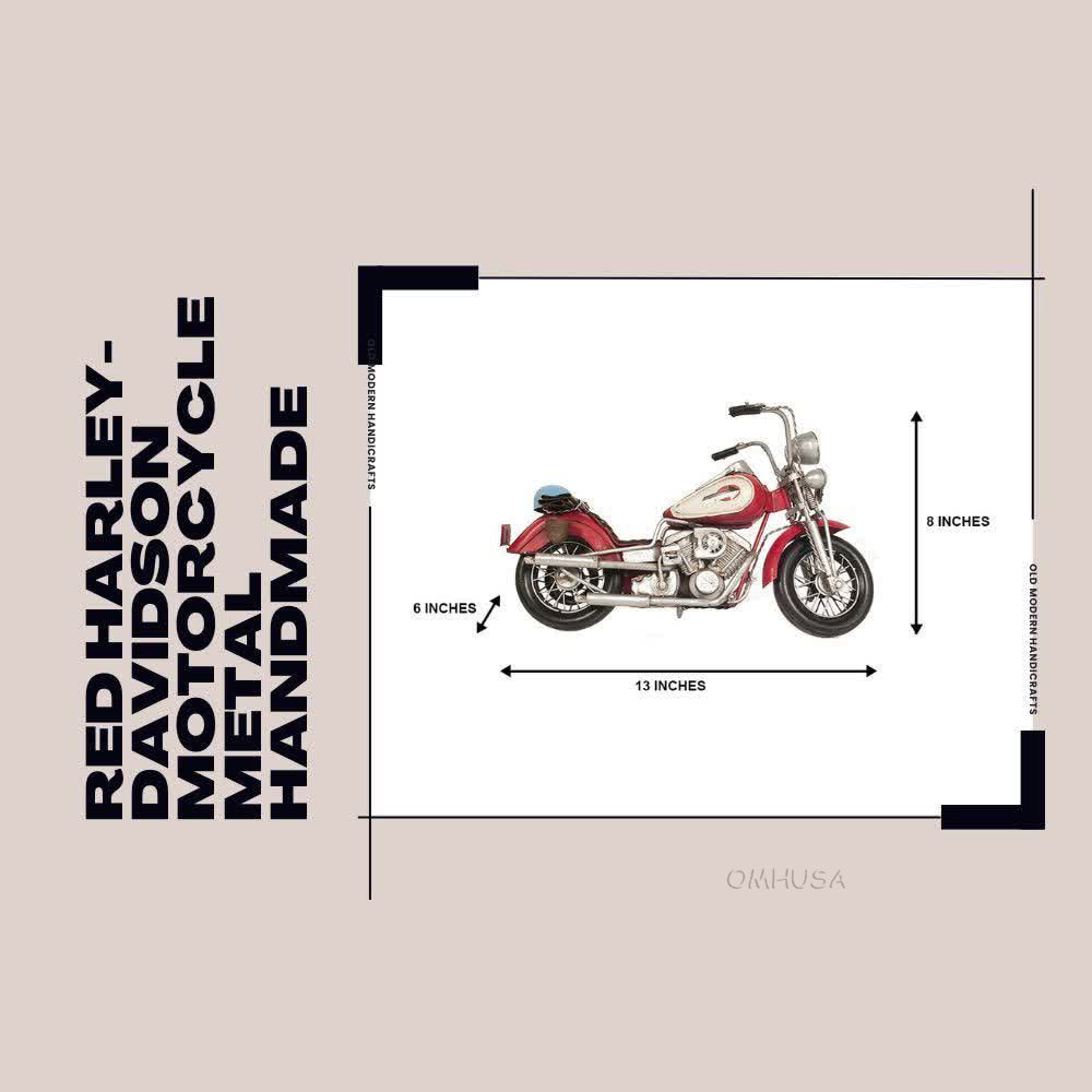 Red Harley-Davidson Motorcycle Metal Handmade