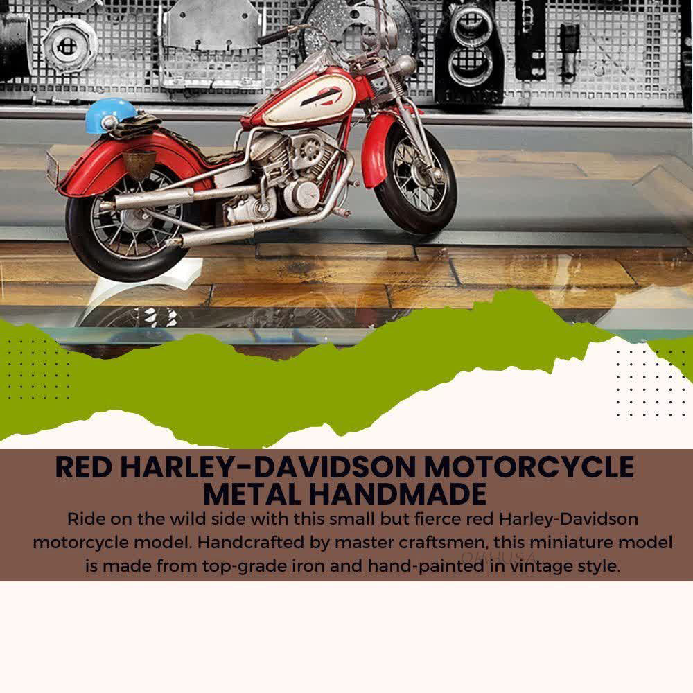 Red Harley-Davidson Motorcycle Metal Handmade