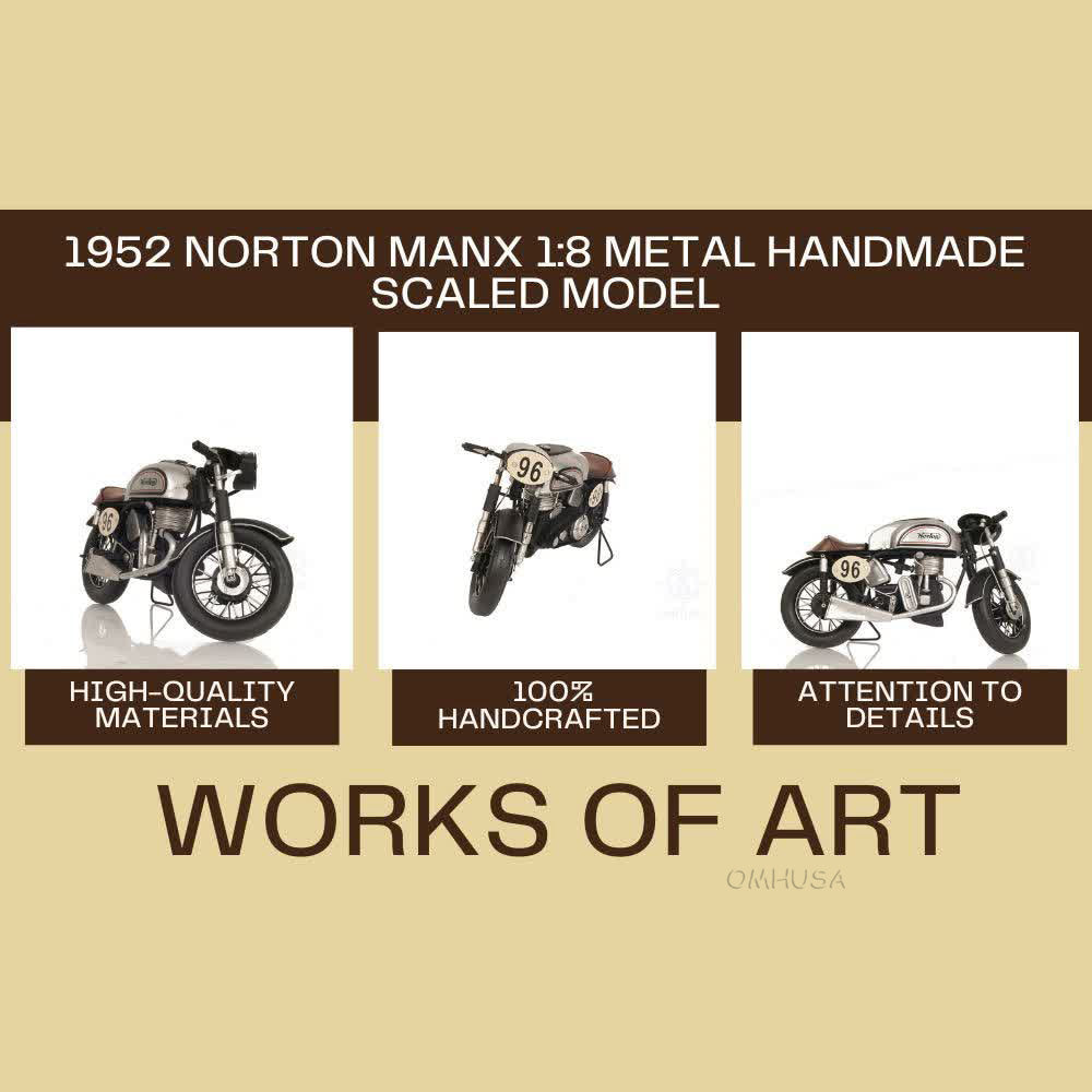 1952 Norton Manx 1:8 Metal Handmade Scaled Model