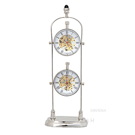 Brass See Thru Clock Double