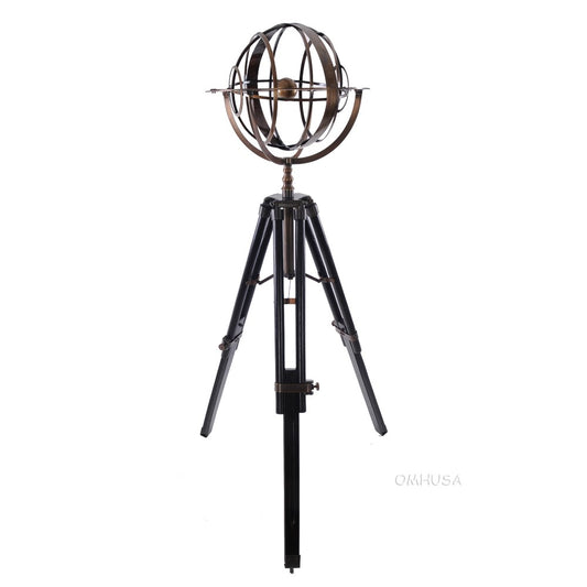 Brass Armillary With Wood Stand