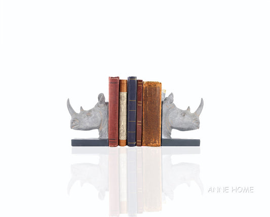 Anne Home - Rhino Head Bookend - Set of 2