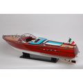 Super Riva (Triton) — Italian Luxury Speedboat Model, Large (35 in / 89 cm, High-Gloss Red Cedar & Stainless)