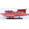 Ferrari Hydroplane (Arno XI) — 1953 Racing Speedboat Model (21.7 in / 55 cm, Ferrari-Red Red Cedar & Chrome)