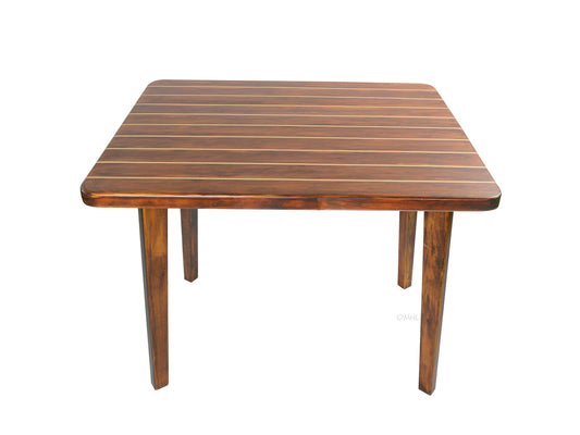 Nautical Table With Inlay Wood Stripes Small
